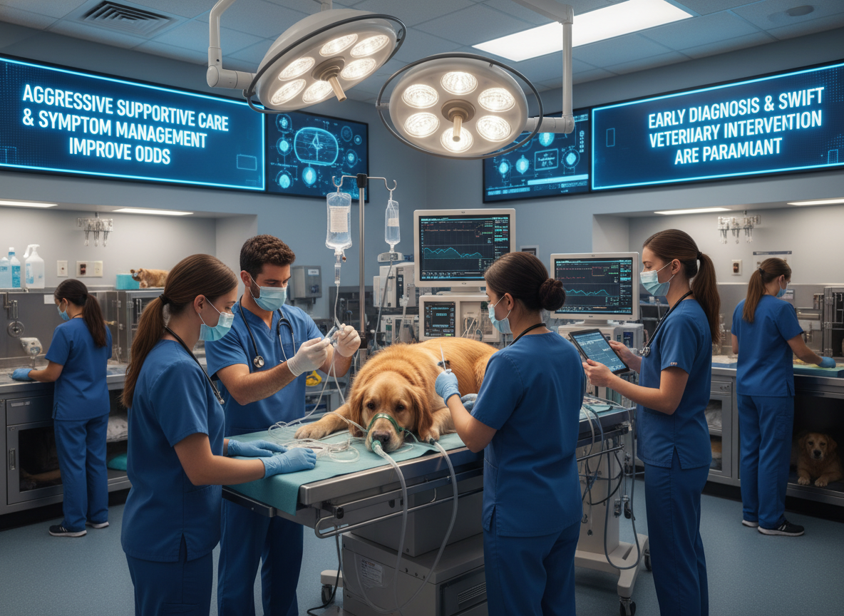 Aggressive supportive care and symptom management improve odds. Early diagnosis and swift veterinary intervention are paramount.