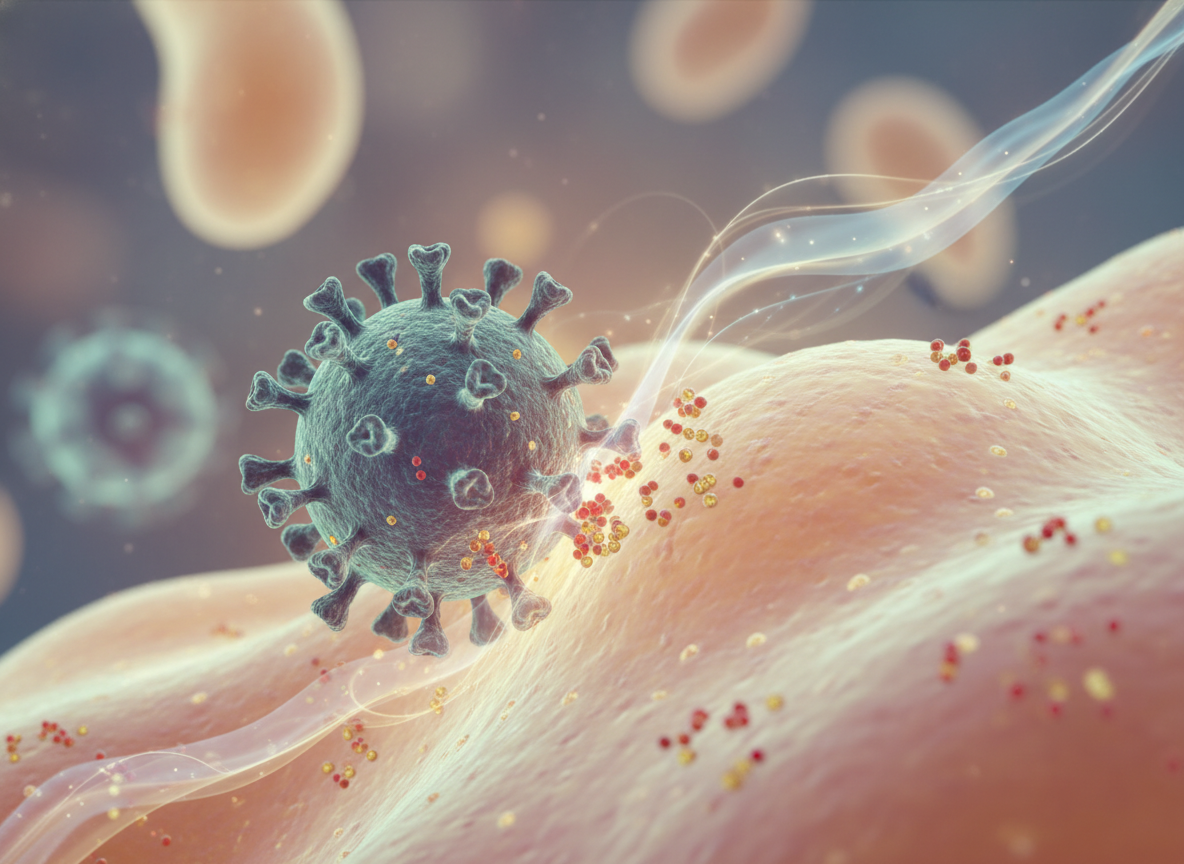 Canine distemper virus (CDV) enters host cells by attaching to specific protein receptors, initiating a complex dance of molecular interactions.