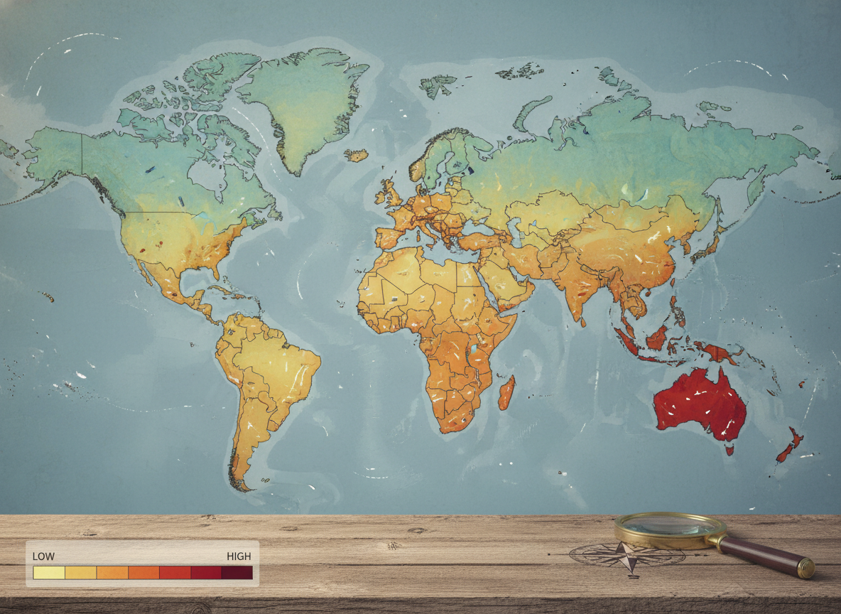 World map indicating global canine distemper virus prevalence